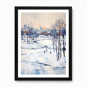 Winter City Park Painting Grant Park Chicago United States 4 Art Print