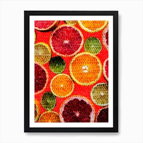 Citrus knits - Mixed Fruit Art Print