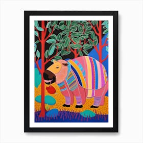 Maximalist Animal Painting Capybara 2 Art Print