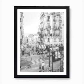 Paris Montmatre Black And White Art Print