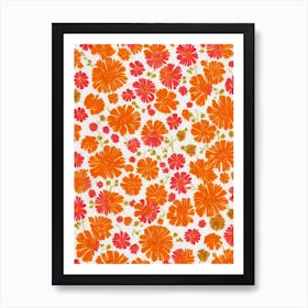 Yarrow Floral Print Warm Tones 1 Flower Art Print