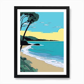 Minimal Design Style Of Byron Bay, Australia 6 Art Print