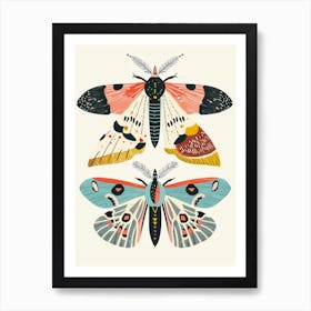 Colourful Insect Illustration Moth 36 Art Print