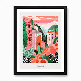 Poster Of Salerno, Italy, Illustration In The Style Of Pop Art 1 Art Print