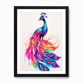 Colorful Peacock Art Print