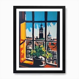 A Window View Of Amsterdam In The Style Of Pop Art 4 Art Print