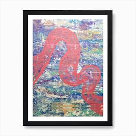 Abstract pink and blue Art Print