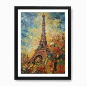 Eiffel Tower Paris France Vincent Van Gogh Style 15 Art Print