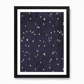 Royal Blue with Gold Stars Art Print