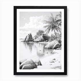 A Horse Oil Painting In Anse Cocos, Seychelles, Portrait 1 Art Print