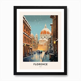 Winter Night  Travel Poster Florence Italy 2 Art Print