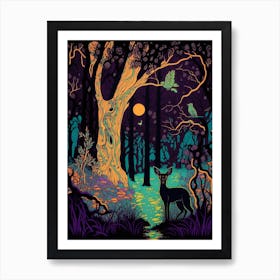 Deer In The Forest Art Print