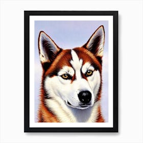 Siberian Husky 2 Watercolour Dog Art Print