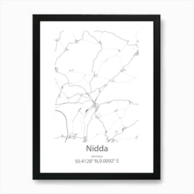 Nidda,Germany Minimalist Map Art Print