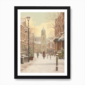 Vintage Winter Illustration Nottingham United Kingdom 2 Art Print