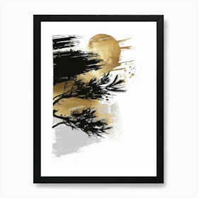 Asian Brushstrokes 1 Art Print