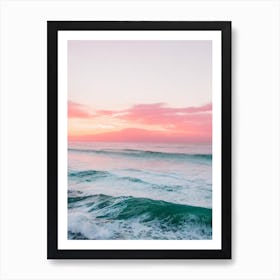 Burleigh Heads Beach, Australia Pink Photography 1 Art Print