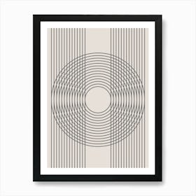 Abstract Multiline Circle Neutral Art Print