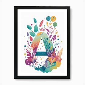 Colorful Letter A Illustration 15 Art Print