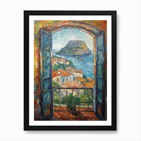 Window View Of Rio De Janeiro In The Style Of Impressionism 1 Art Print