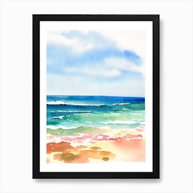 Coogee Beach 5, Sydney, Australia Watercolour Art Print