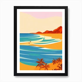 Palolem Beach Goa India Midcentury Art Print