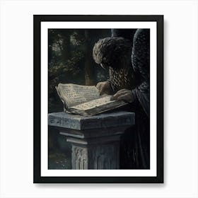 Eagle Reading A Book Art Print