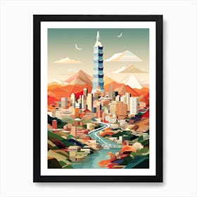 Taipei,Taiwan, Geometric Illustration 2 Art Print