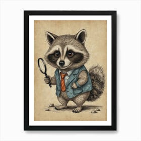 Detective Raccoon 1 Art Print