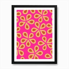 Daisy Florets | 04 - Hot Pink And Orange Art Print