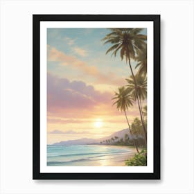 Sunset At The Beach 1 Art Print