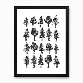 Ink Trees Art Print