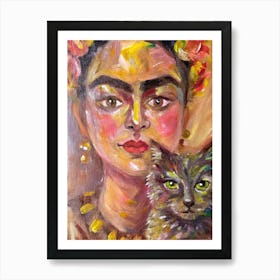 Frida And Cat Affiche