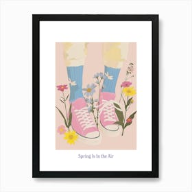 Spring In In The Air Pink Shoes And Wild Flowers 1 Art Print