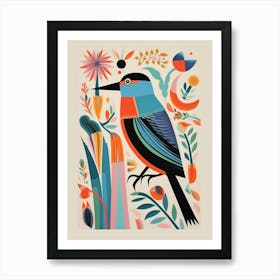 Colourful Scandi Bird Common Tern 3 Art Print