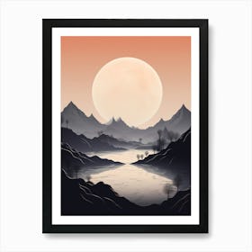 Moon Abstract Minimalist 1 Art Print