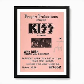 Kiss Rush 1975 Palatine Il Concert Poster Art Print