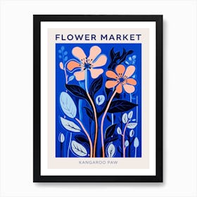 Blue Flower Market Poster Kangaroo Paw 3 Art Print