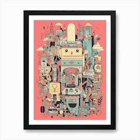 Robots In The City 1 Art Print