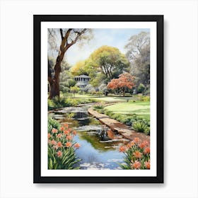 Adelaise Botanical Gardens Australia Watercolour 1 Art Print