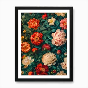 Peonies Wallpaper Art Print