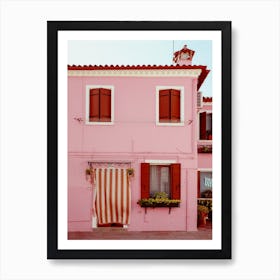 Pink House In Burano, Italy Art Print