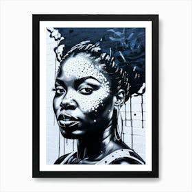 Graffiti Mural Of Beautiful Black Woman 203 Art Print