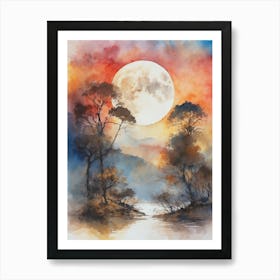 Landscape In Sunset Colors Art Print