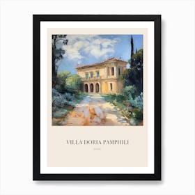 Villa Doria Pamphili Rome Italy Vintage Cezanne Inspired Poster Art Print