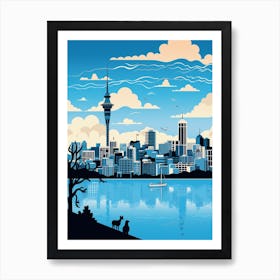 Auckland, New Zealand Skyline With A Cat 3 Art Print