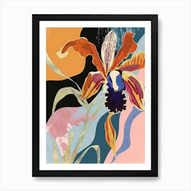 Colourful Flower Illustration Orchid 3 Art Print