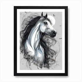 White Horse Painting Art Print