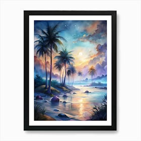 Sunset By The Beach Art Print