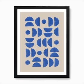 Blue Semi Circles Print No.2 Art Print